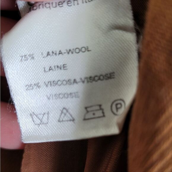 Basile Made in Italy Rust Orange Long Coat size Small - Picture 10 of 14